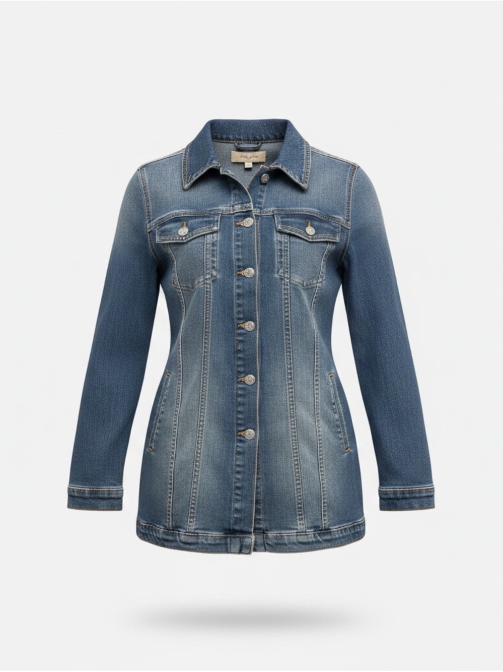 Chico’s  Longline Silhouette Light Blue Denim Jacket for Women